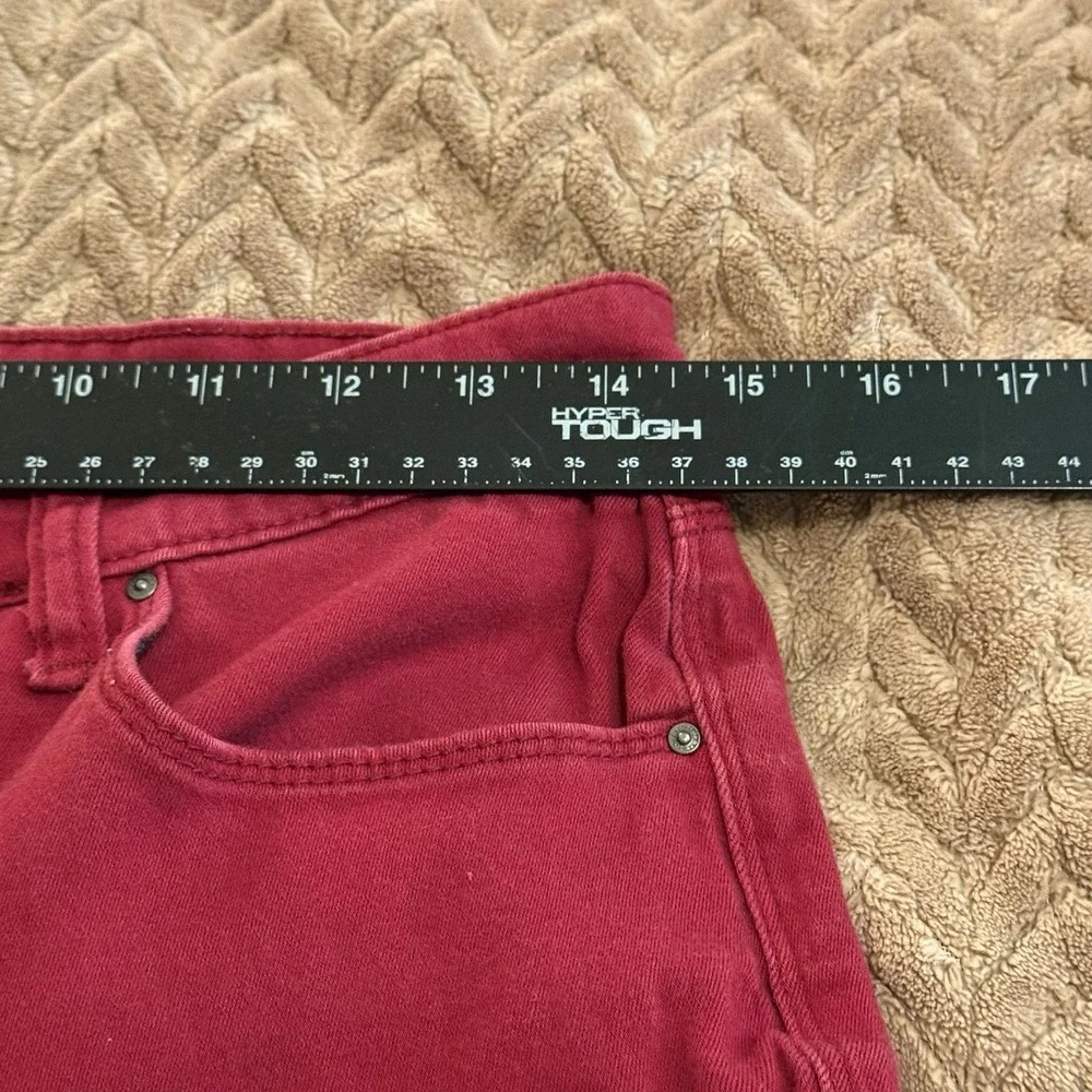 Style &Co Womens 6 Red Denim Stretch Mid Rise Skinny Jeans Streetwear Y2K Boho‎